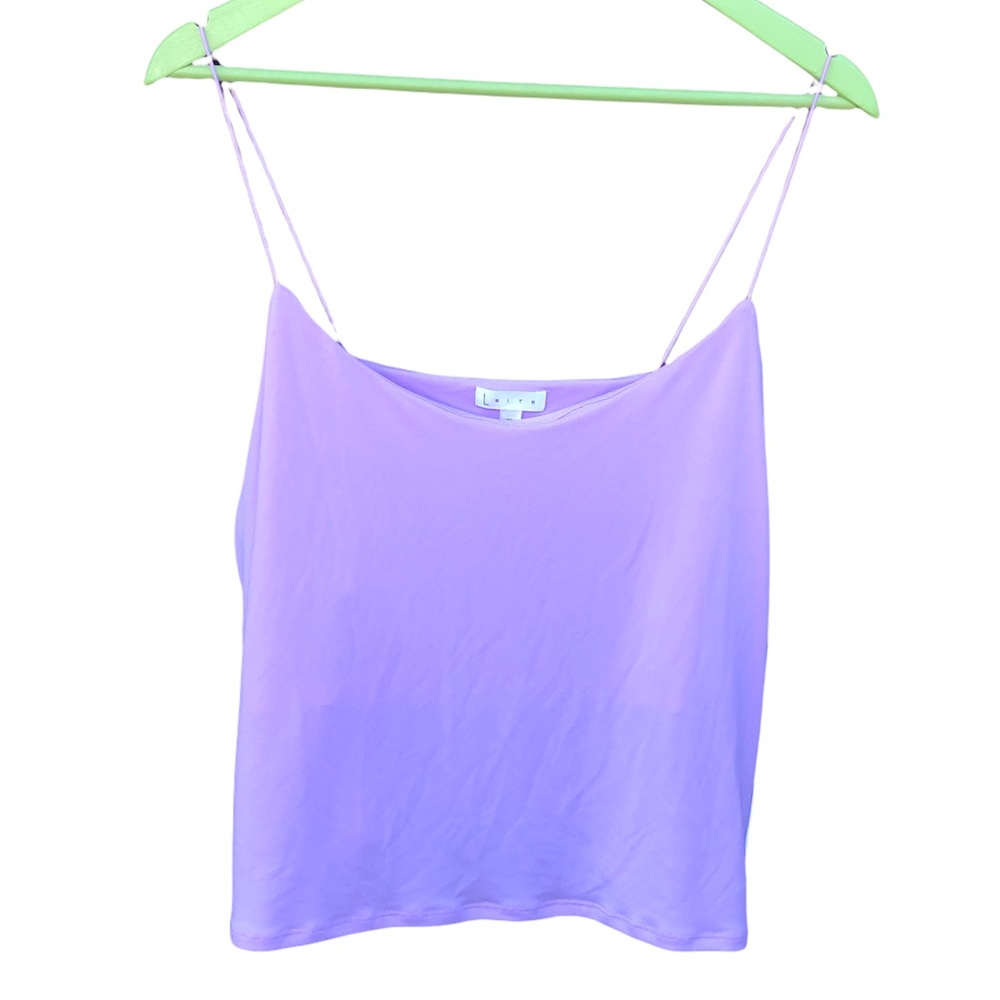 LEITH 3X Pink Tank Top Slinky Sexy Layer Crop Shelf Bra Liner Pullover Lavender